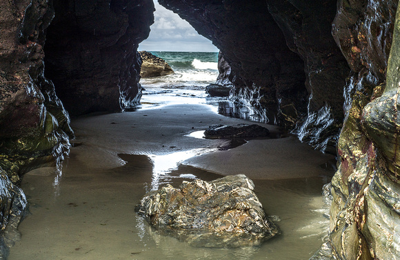 Sea cave.